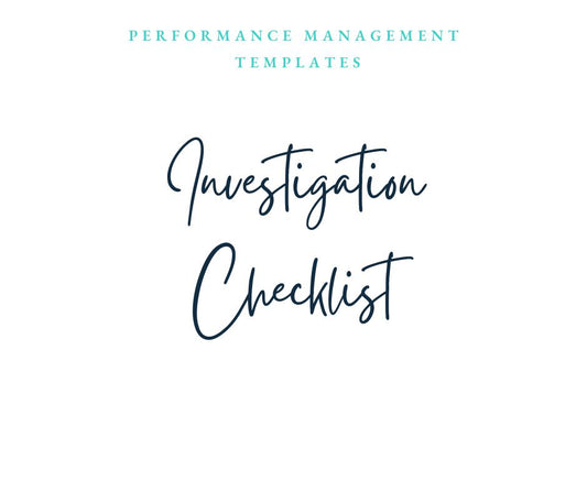 Workplace Investigation Checklist
